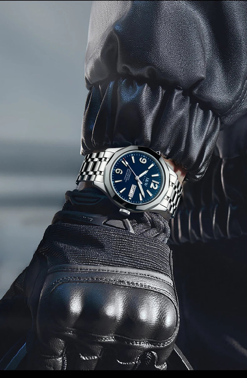 Luksusowy mechaniczny zegarek męski Reloj CARNIVAL z wolframu, mechanizm automatyczny MIYOTA 8205, wodoodporny.