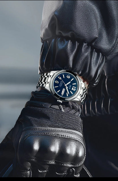 Luksusowy mechaniczny zegarek męski Reloj CARNIVAL z wolframu, mechanizm automatyczny MIYOTA 8205, wodoodporny.