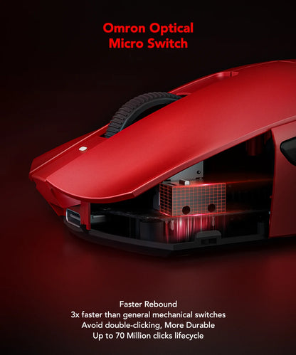KYSONA Jupiter-serien gamingmus trådbunden/trådlös mus 8Khz PAW3950-sensor Bluetooth 46g uppladdningsbar webbdrivrutin för PC och laptop
