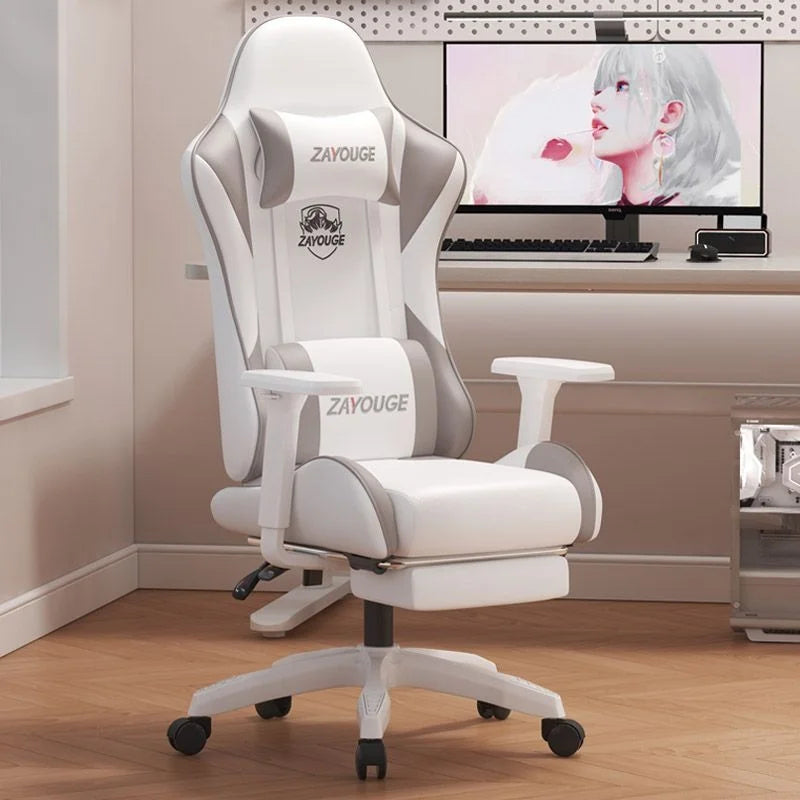 AOLIVIYA Gaming Reclining Chair Ergonomic Office Chair with Footrest, Adjustable Swivel Computer Chair, Racing Style E-Sports Gaming Seat