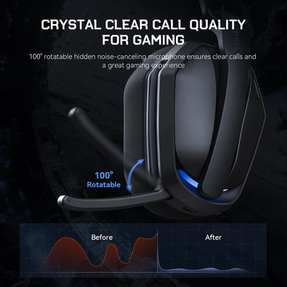 EKSA G19BT Tri-Mode Wireless Gaming Headset – Bluetooth 5.4, 2.4GHz Low Latency Gaming Headphones with Microphone for PC, PS5, Xbox