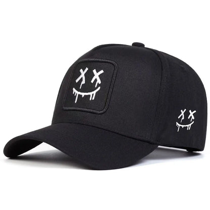 Cappellini da baseball unisex XX con ricamo a faccina sorridente, per primavera e autunno, da esterno, casual, regolabili, cappellino parasole, cappellino sportivo