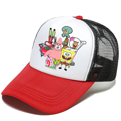 SpongeBobs SquarePants Casual Polyester Sun Hat Truck Driver Baseball Cap Universal Kid Peripheral Adult Anime Adjustable Sunhat