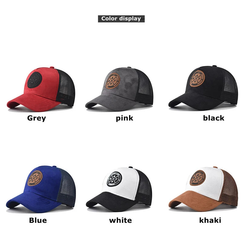 Summer Mesh Baseball Cap Women Men Letter Patch Snapback Hat Casual Breathable Unisex Street Hip Hop Trucker Caps