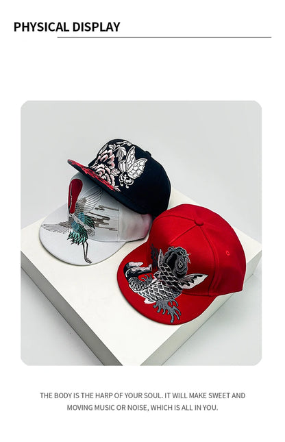 China Chic Pattern Embroidery Baseball Hats Breathable New Unisex Ethnic Style Peaked Caps Versatile Sunshade Hip Hop Fashion