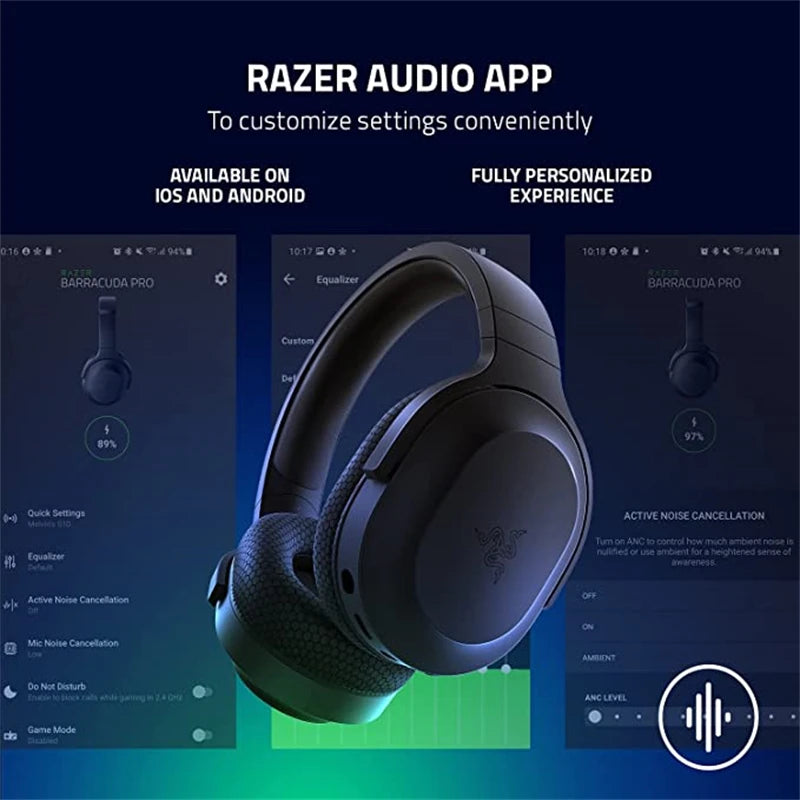 Razer Barracuda X Wireless Gaming Mobile Headset 2022 Model  2.4GHz Wireless + Bluetooth - Lightweight 250g - 40mm Drivers