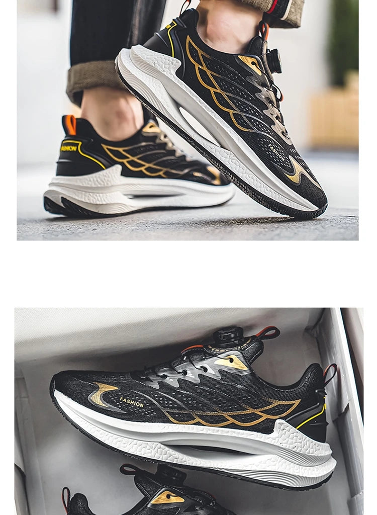 Zapatillas deportivas informales de verano transpirables para hombre, nuevas zapatillas de running de malla transpirable, modernas y versátiles, con hebilla giratoria, adecuadas para deportes al aire libre y para el día a día