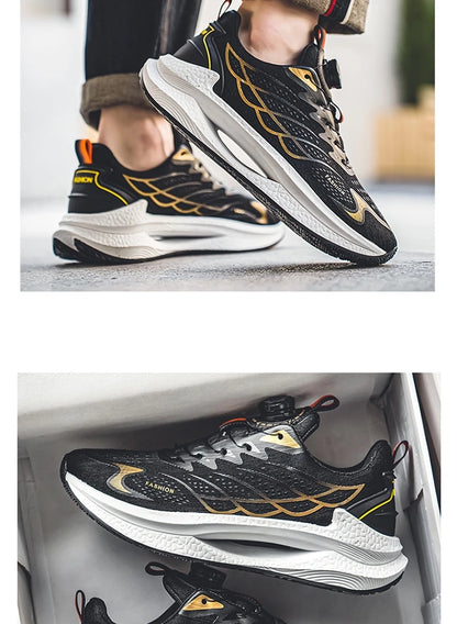 Zapatillas deportivas informales de verano transpirables para hombre, nuevas zapatillas de running de malla transpirable, modernas y versátiles, con hebilla giratoria, adecuadas para deportes al aire libre y para el día a día