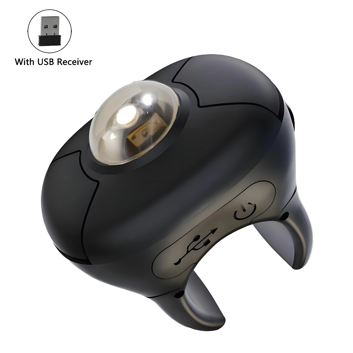 Trackball Finger Ring Mouse 2.4G + Bluetooth Wireless Remote Control Mouse for PPT, Presentations, Smart TV, Car Display & PC