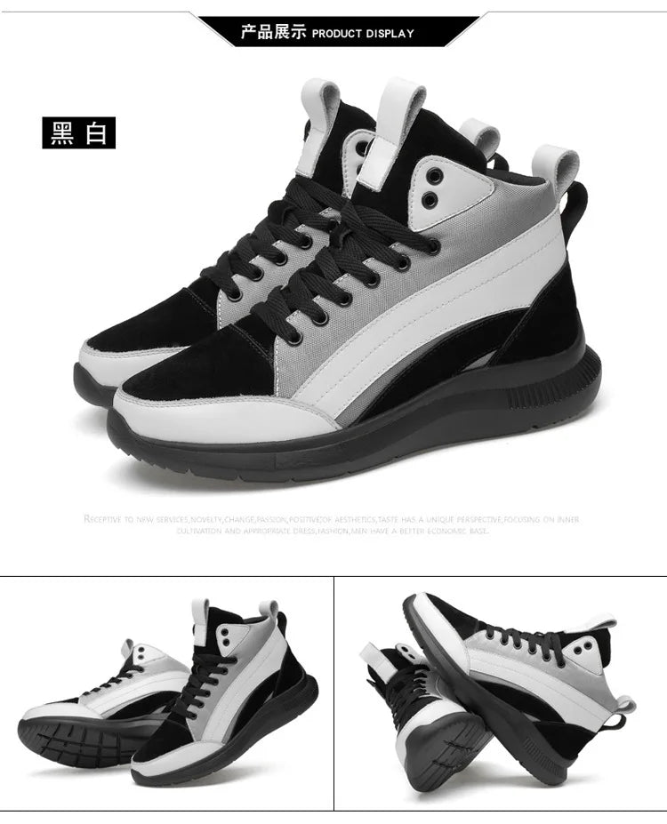 Buty podwyższające z wysoką cholewką – obuwie podwyższające – wkładki podwyższające dla mężczyzn 6 cm, 8 cm, 10 cm – trampki