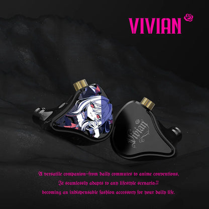 CVJ Vivian HiFi In Ear Earphones with 10mm Dynamic Driver, Wired Gaming Earphones, Detachable 0.78mm Cable, High Fidelity Sound Quality Earbuds
