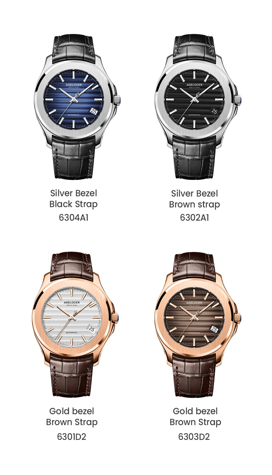 AGELOCER Original Baikal Watch Men's Big Calendar Business Formal Automatic Mechanical Watch Birthday Gift for Men