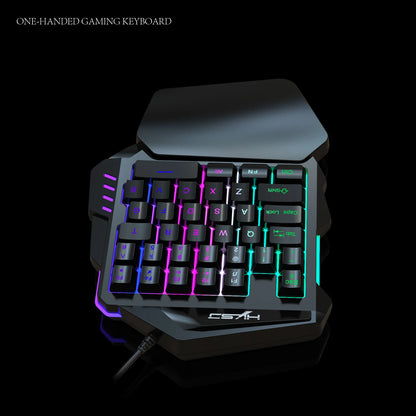 Ergonomic One-Handed Gaming Keyboard, 35-Key Compact Design, RGB Lighting, USB Powered, Thin Film Keys for Enhanced Gaming