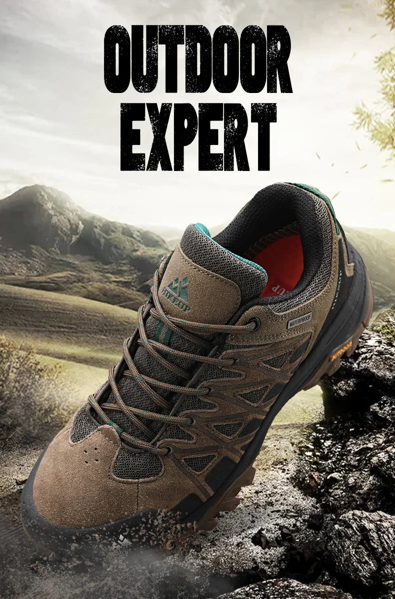 HIKEUP Fashion Outdoor Shoes Hiking Men's Sports Casual Mountain Trekking Boots Camping Sneakers for Men Non-slip Wear-resistant
