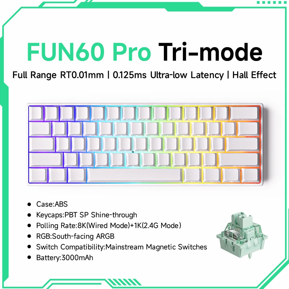 Akko MonsGeek FUN68 FUN60 PRO&MAX HE Magnetische Tastatur 60% 65% Gaming-Tastaturen Rapid Trigger 8K Custom Keyboard Gamer Esports