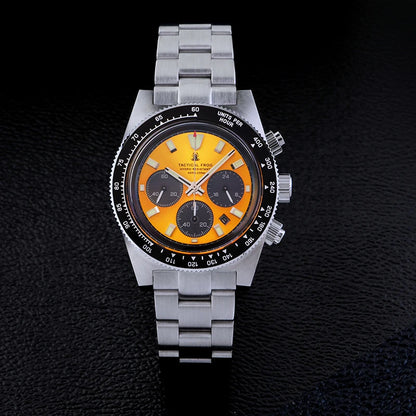 Tactical Frog V2 Solar Chronograph Men Watch Sapphire Crystal Mirror Ceramic Bezel VS75A Eco-Drive Quartz 20Bar Waterproof Watch