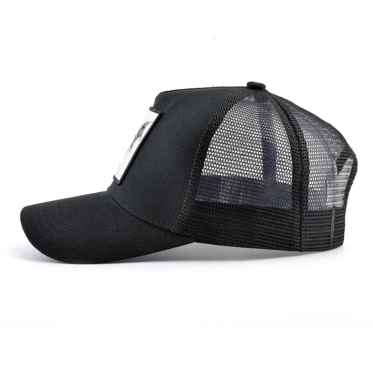 Gorras de camionero de moda con parche bordado de cabra. Gorra de béisbol Snapback «Four Seasons» para hombre y mujer, con visera ajustable.