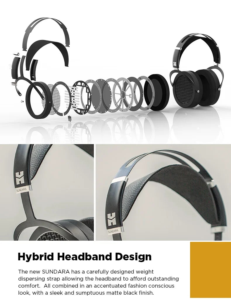 HIFIMAN SUNDARA Planar Magnetic Headphones Over-Ear HiFi Open-Back Headphones with Metal Casing High Fidelity Audio Design