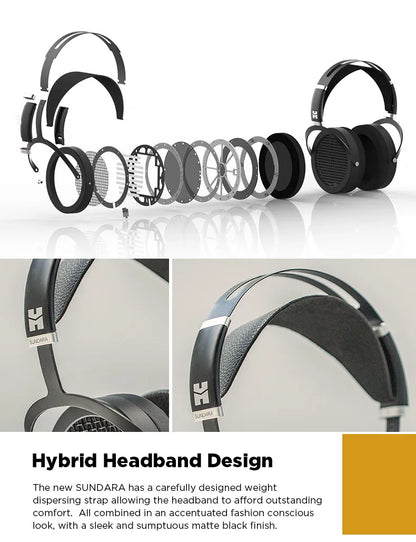 HIFIMAN SUNDARA Planar Magnetic Headphones Over-Ear HiFi Open-Back Headphones with Metal Casing High Fidelity Audio Design