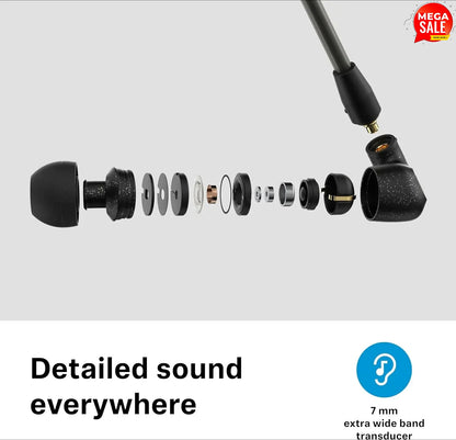 Sennheiser IE 300 HiFi Wired In-Ear Earphones TrueResponse Dynamic Driver Studio Monitoring Earbuds with Detachable Cable