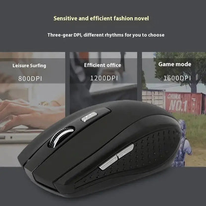 Wireless Mouse Silent 2.4G Wireless Mouse, Portable Optical Wireless Mouse with Adjustable 1600 DPI, USB Nano Receiver, Silent Wireless Mouse for Laptop, PC, MacBook & Notebook