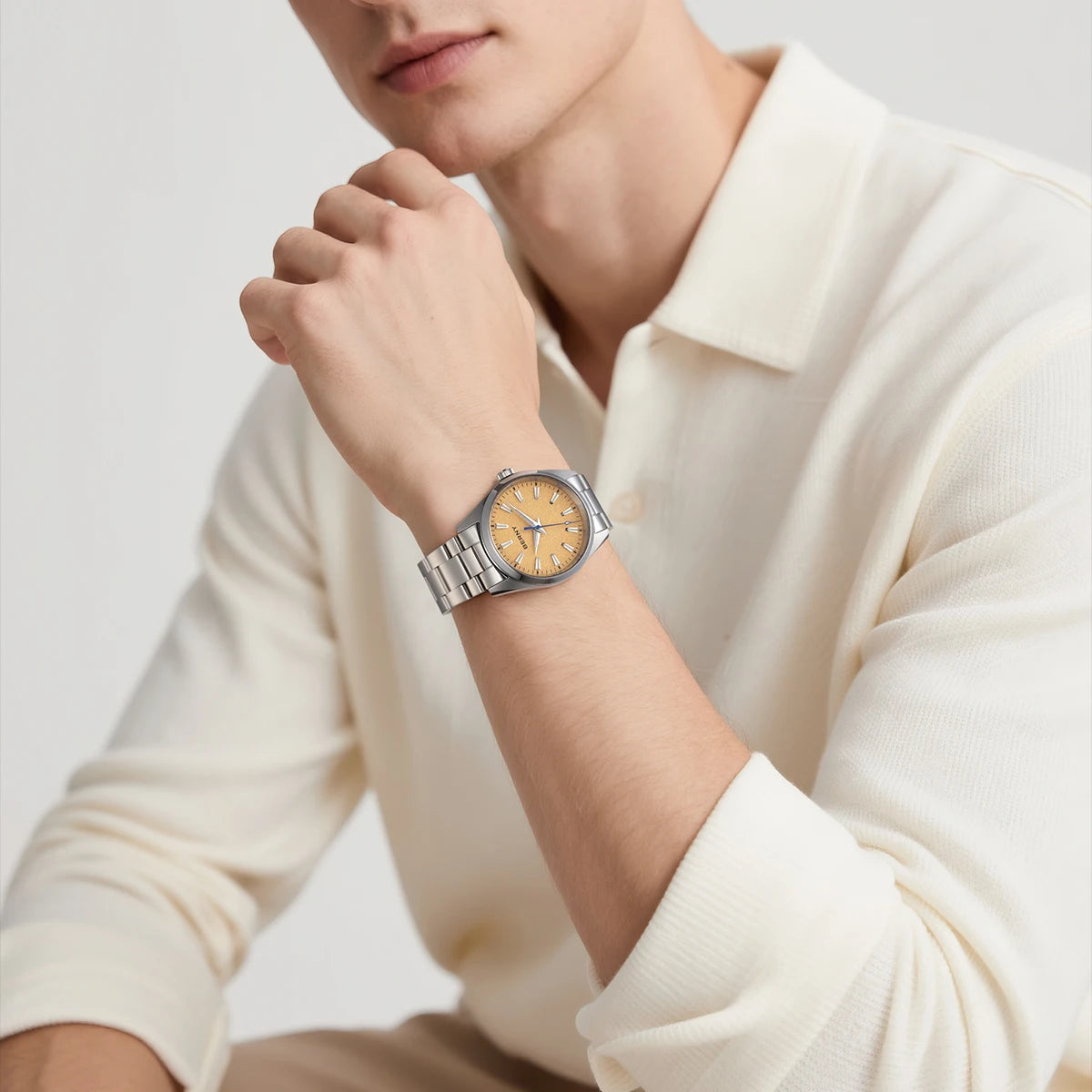 BERNY Men's Watch Luminous AR Sapphire 10ATM Classic  Dress Business Quart Watches for Men Fashion Casual Wristwatch