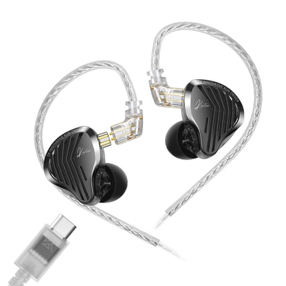 GK KUNTEN HiFi Dynamic Driver Earphones Wired In-Ear Headphones with Microphone, Detachable Cable DJ Music Earbuds, Professional HiFi Audio Earphones