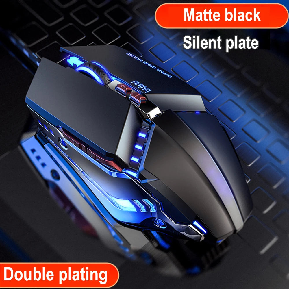 RGB Wired Gaming Mouse 3200 DPI Mechanical USB Gaming Mouse with 7 Buttons, Silent Click Ergonomic PC Mouse for Laptop Gaming