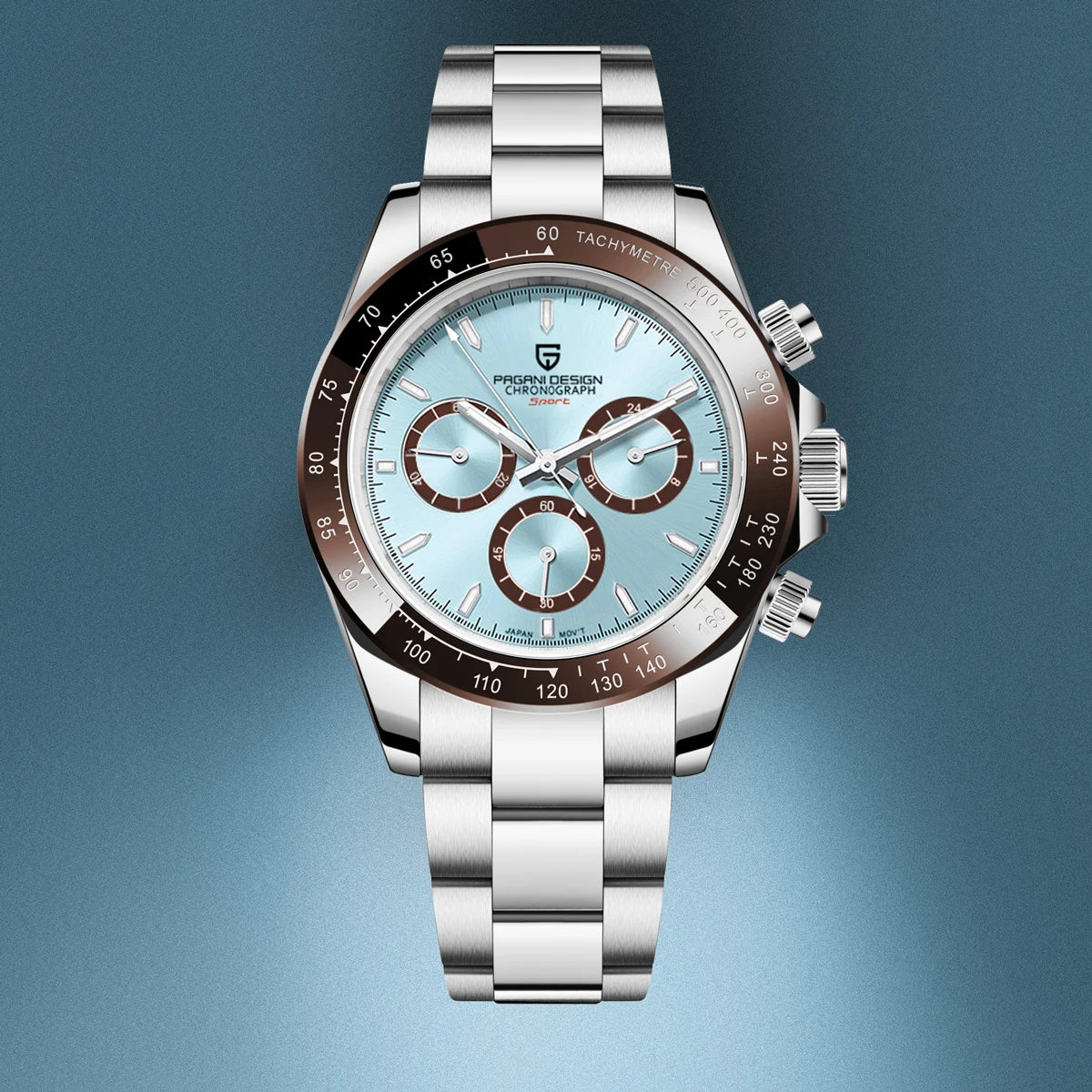 Męski zegarek chronograf PAGANI DESIGN – Luksusowy zegarek na rękę z mechanizmem kwarcowym, podświetlany i wodoodporny.