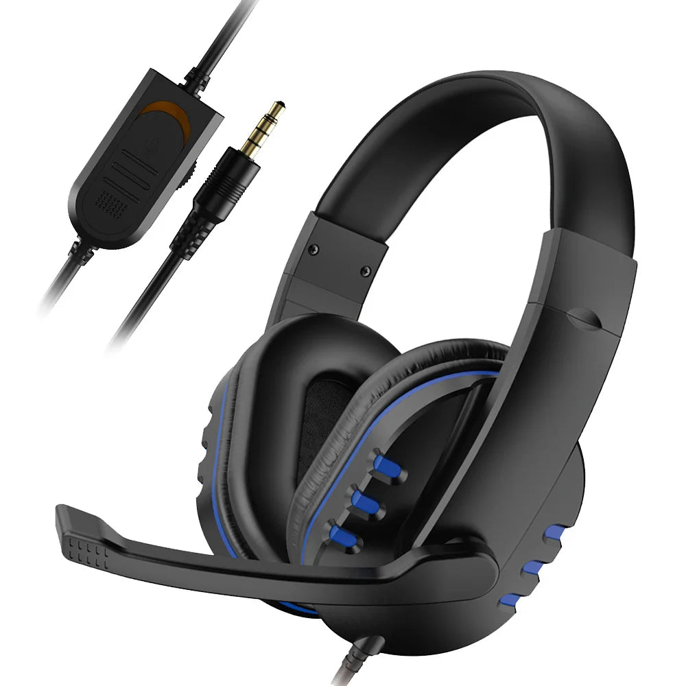 3.5mm Wired Gaming Headset with Microphone for PS4, PC & Laptop, Stereo Gaming Headphones with Noise Cancelling Mic, Over-Ear Wired Gaming Headset