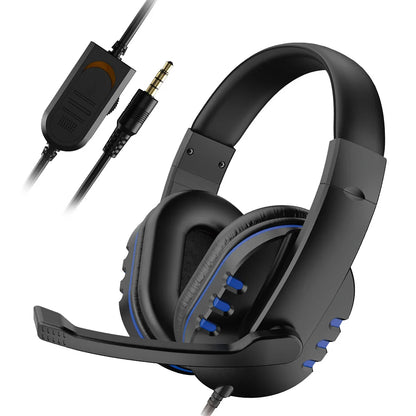 3.5mm Wired Gaming Headset with Microphone for PS4, PC & Laptop, Stereo Gaming Headphones with Noise Cancelling Mic, Over-Ear Wired Gaming Headset