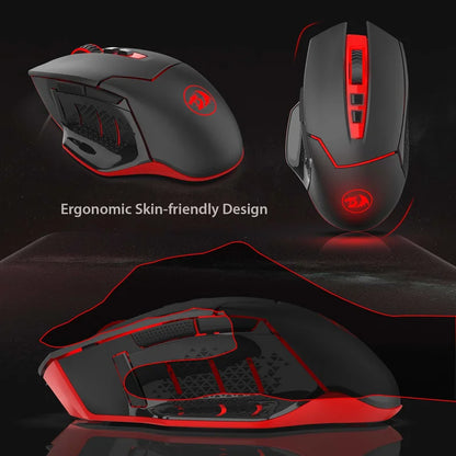 Redragon M690-1 Wireless Gaming Mouse 2.4GHz, 2400 DPI Ergonomic Gaming Mouse with 8 Programmable Buttons, 5 Adjustable DPI & 2 Side Buttons
