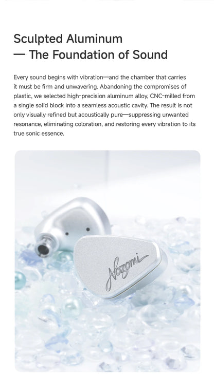 CVJ NOZOMI Wired Hybrid Earphones 2DD+1PD Triple Driver In-Ear Monitors, Planar Magnetic Earbuds with Interchangeable Faceplates for Music & Gaming