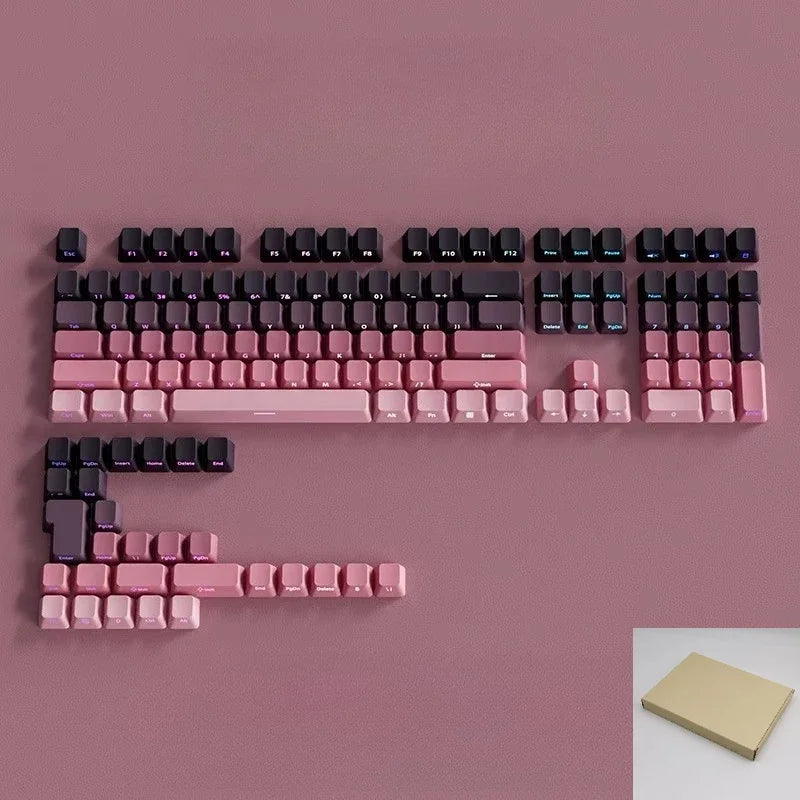 Daylight Cherry Keycaps PBT Translucent Gradient Keycaps for MX Mechanical Keyboards, Side Engraved Cherry Profile PBT Keycap Set