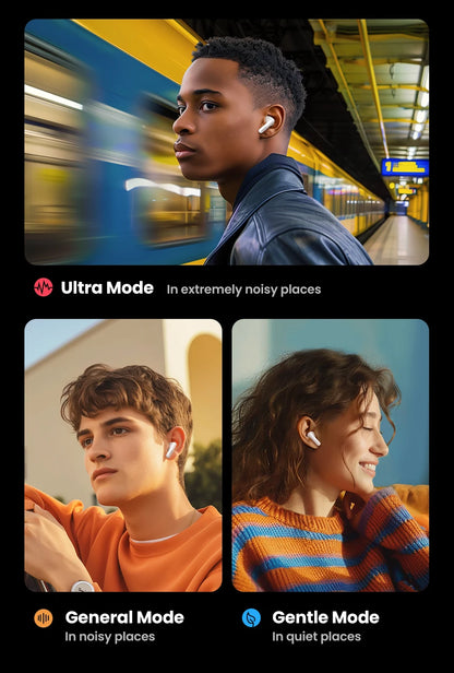 UGREEN ANC Semi-Open TWS Bluetooth 5.3 Earbuds – Adaptive Noise Cancelling LDAC Hi-Res Audio Wireless Earphones with Charging Case