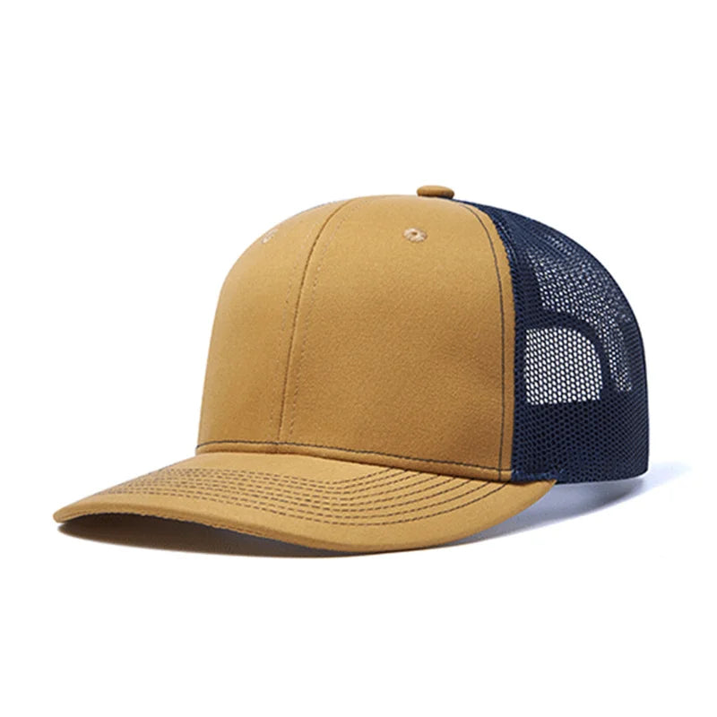 Cappellino da baseball classico in rete traspirante per donne, cappellino casual da camionista traspirante, cappellino unisex regolabile con chiusura a scatto, cappellino sportivo e dinamico da papà