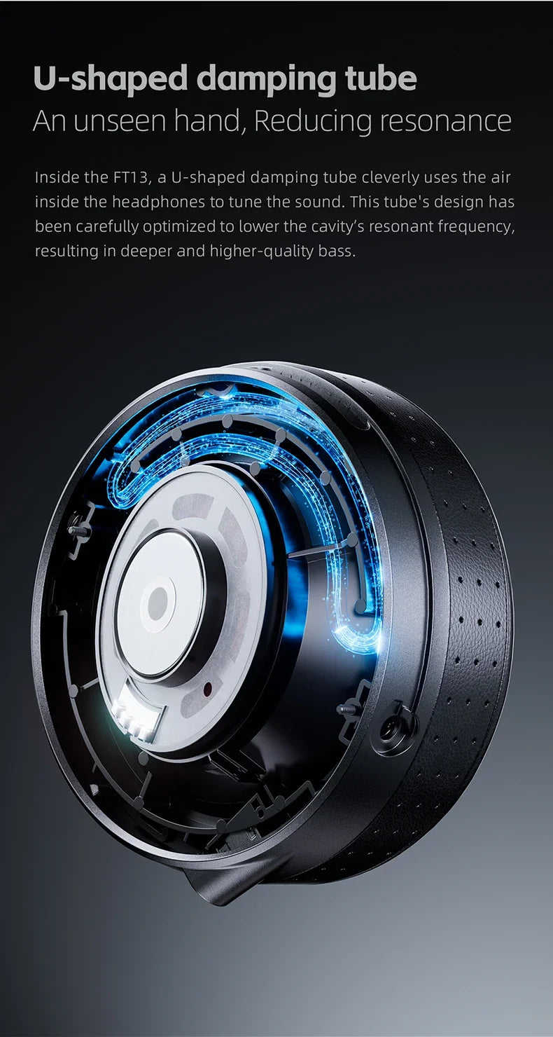 FiiO FT13 Audiophile Closed-Back HiFi Wired Headphones – Hi-Res Audio Premium Studio-Grade Over-Ear Headset