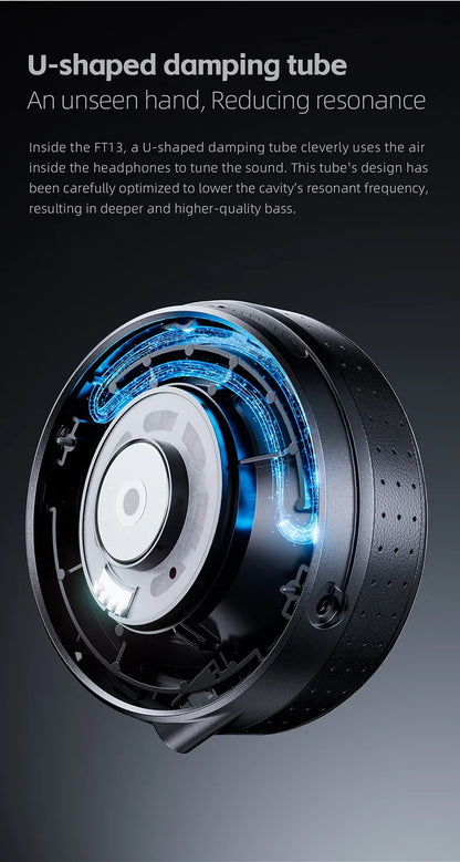 FiiO FT13 Audiophile Closed-Back HiFi Wired Headphones – Hi-Res Audio Premium Studio-Grade Over-Ear Headset