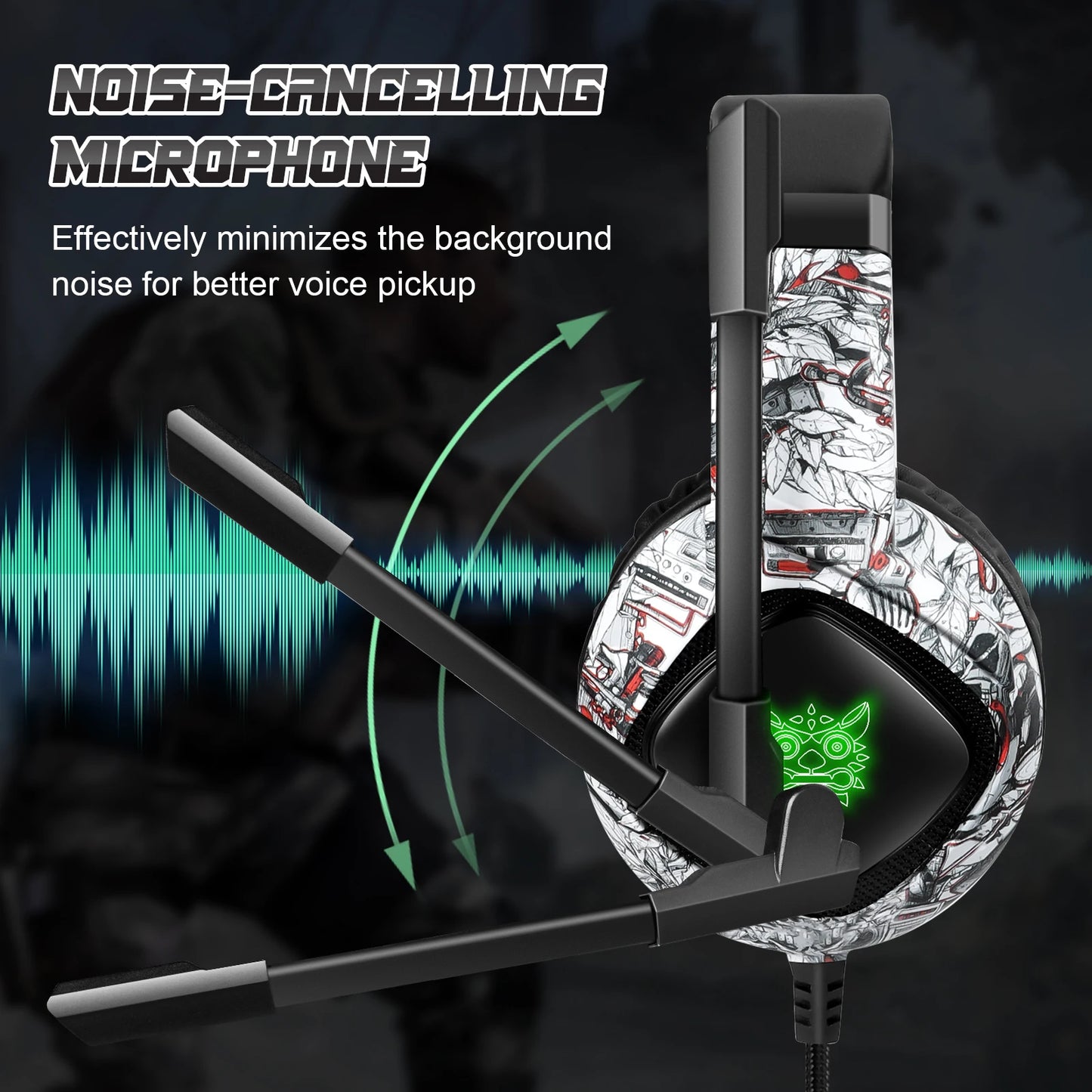 ONIKUMA K19 Gaming Headset – Wired Gaming Headphones with Noise Cancelling, Stereo Sound, Built-in Mic, ONIKUMA K19 Headset for PC & Console Gaming