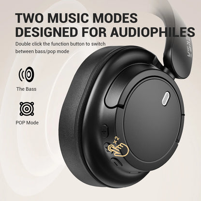 OneOdio EKSA V16 Bluetooth 5.3 Wireless Headphones with Mic, Hi-Res HiFi Over Ear Headset, 90H Battery, Bass Mode, Wired & Wireless Audio