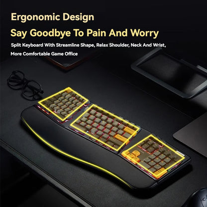 Sanwa Alice Mechanical Keyboard Wireless Tri-mode Gasket Hot-Swap RGB Knob Custom 104key Ergonomic Gaming Office Split Keyboard