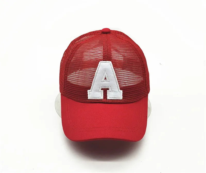 Summer autumn Kid Boy Cartoon Letter Embroidered Baseabll Caps Children Girls Outdoor Leisure Mesh Sport hats