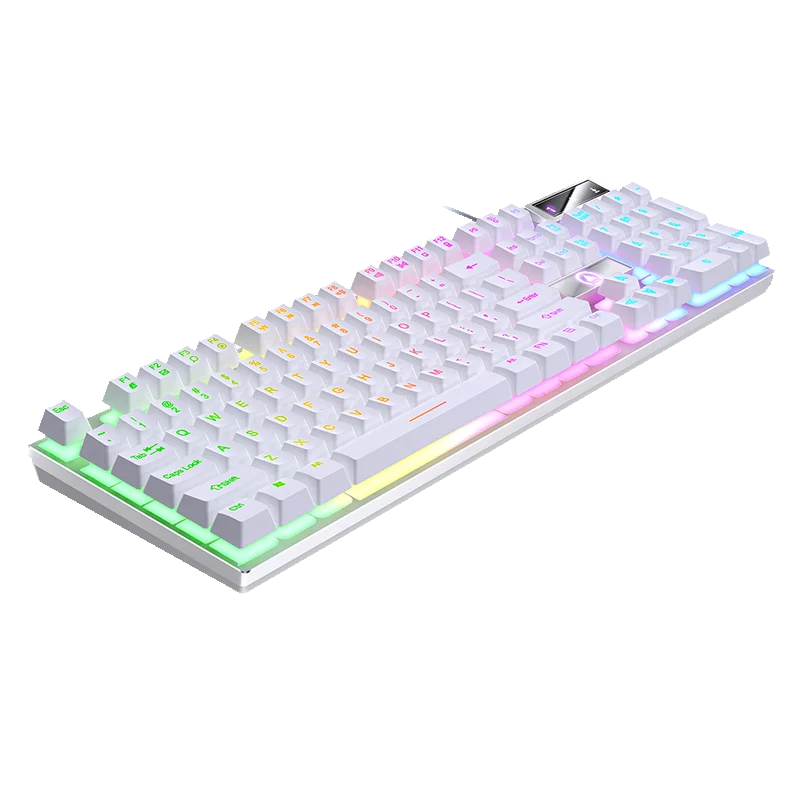 YINDIAO Wired USB Gaming Keyboard with Backlight, 104-Key Ergonomic Gaming Keyboard for PC, Laptop & Desktop, RGB Gamer Keyboard for Office & Gaming