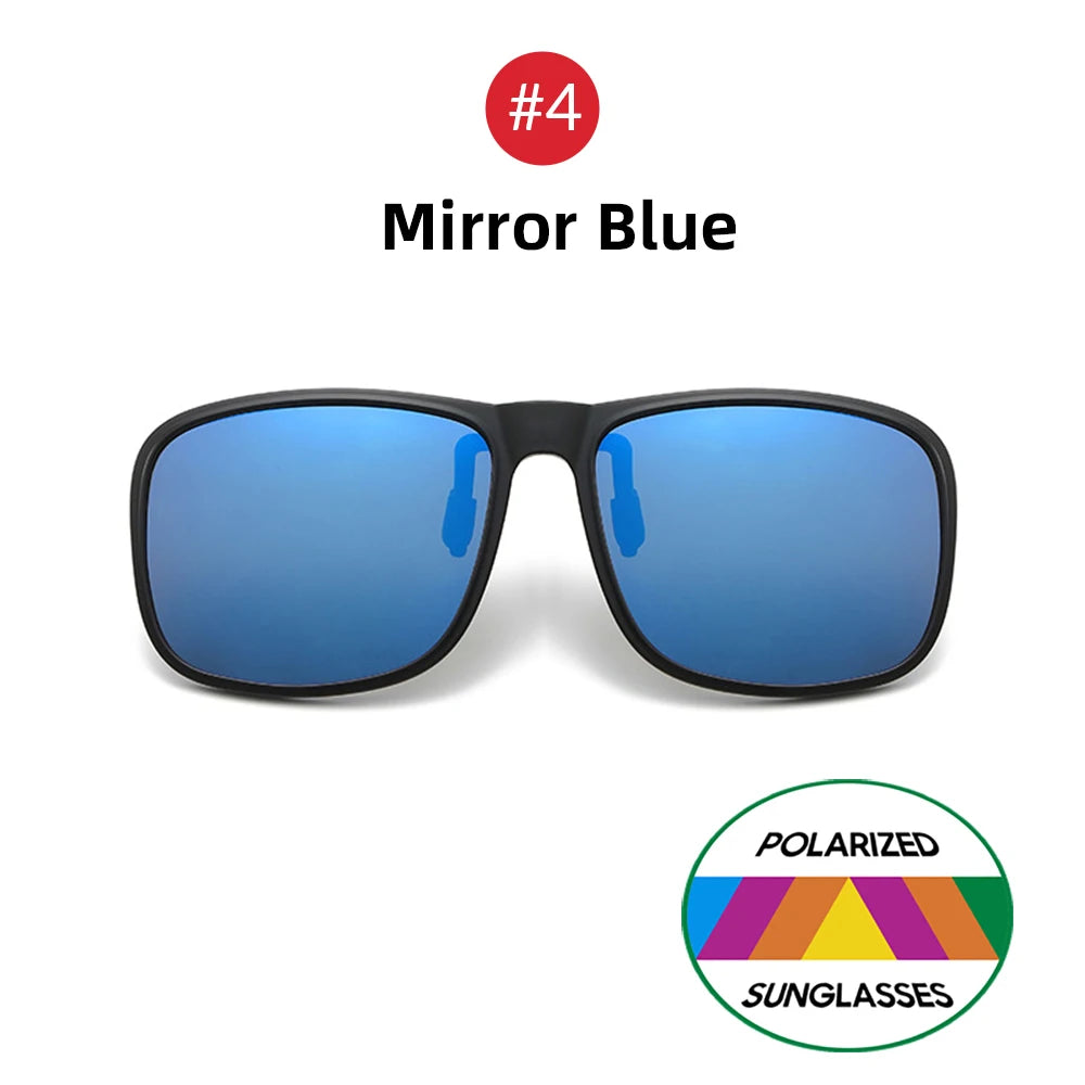 VIVIBEE Polarized Flip Up Clip On Sunglasses for Driving Dark UV400 Photochromic Anti Glare Lens Sun Glasses Car Driver