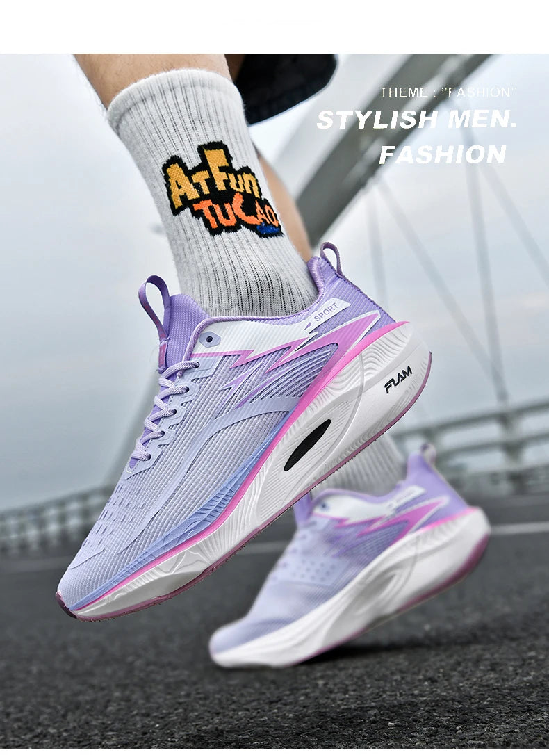 Running Shoes Carbon Board Speciality Marathon Men Sports Breathable Lightweight Women's Comfortable Athletic Nonskid Sneakers