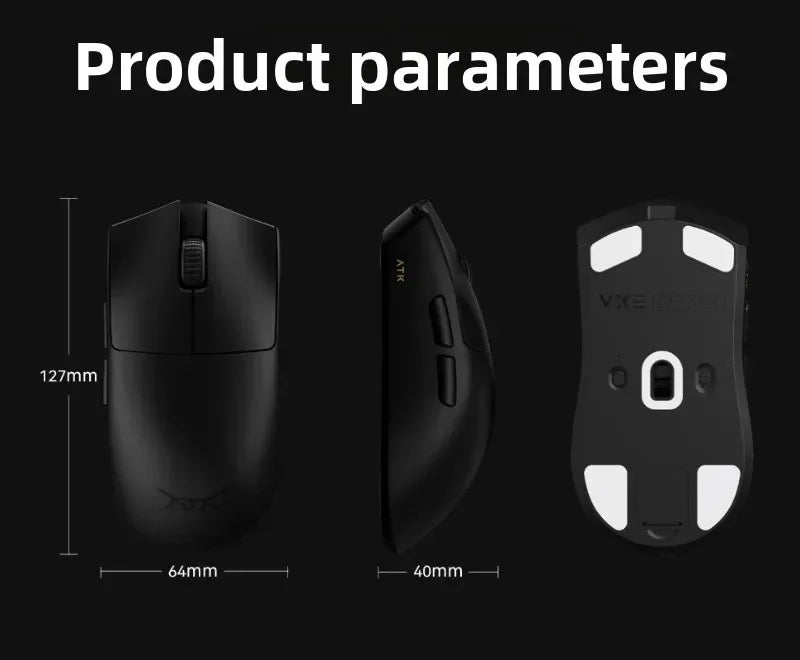 ATK X1 SE Wireless Gaming Mouse 26K DPI PAW3395 Sensor, Lightweight 2.4GHz Gaming Mouse for PC & Mac