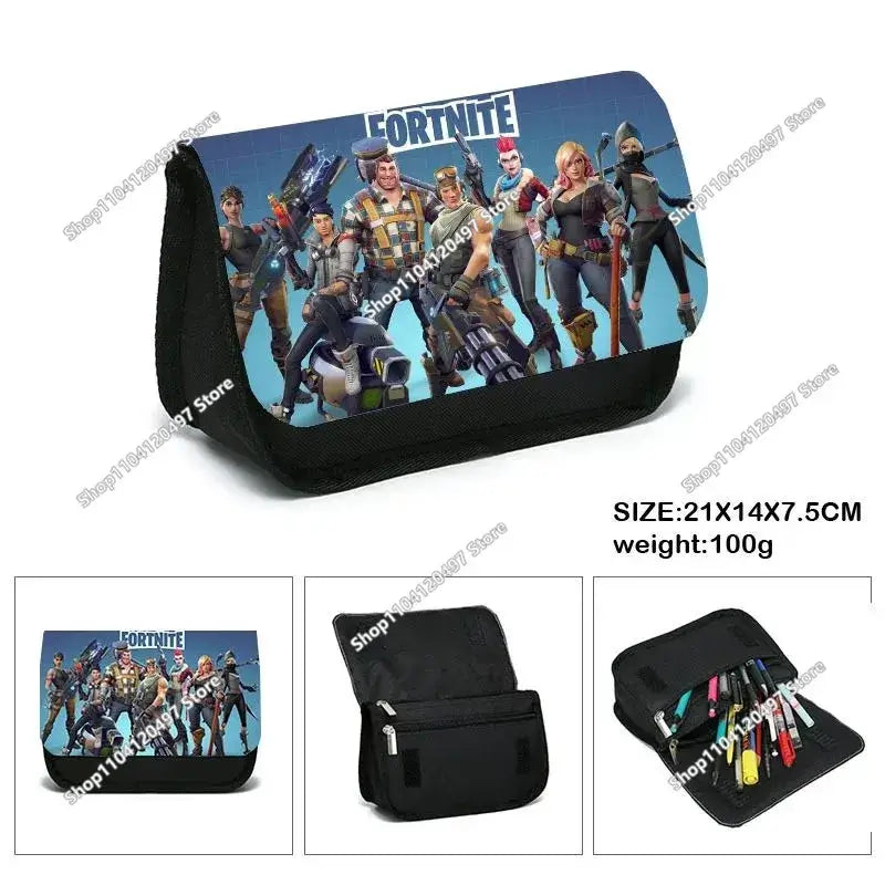 Victory Royale Student Boys Girls Fortnite Capacity Pencil Stationery Case Peely Llama Hero Children's Pen Box Kids Teen Bags