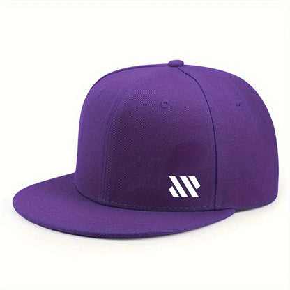 Baseballkasket med hvidt logo – unisex, justerbar, åndbar kasket med flad skygge – letvægtskasket til udendørs brug og rejser – hovedbeklædning