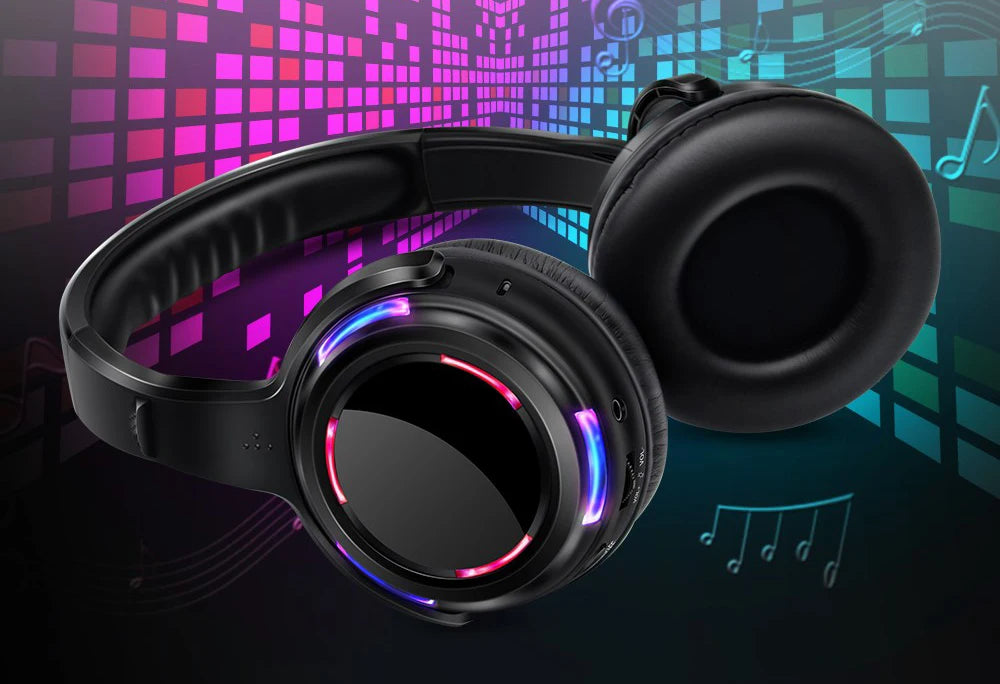 Silent Disco Wireless Headphones with LED Rechargeable Battery RF System for Silent Parties,Clubs,Meeting,Concert