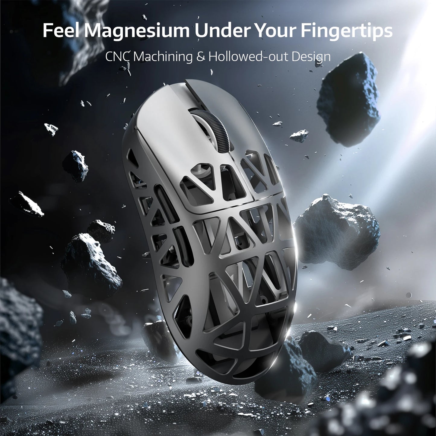 ATTACK SHARK R2 Gaming Mouse Magnesium Alloy, PAW3950 Sensor, Tri-Mode Wireless, 42000 DPI, 8000Hz, 45g Ultralight Gaming Mouse